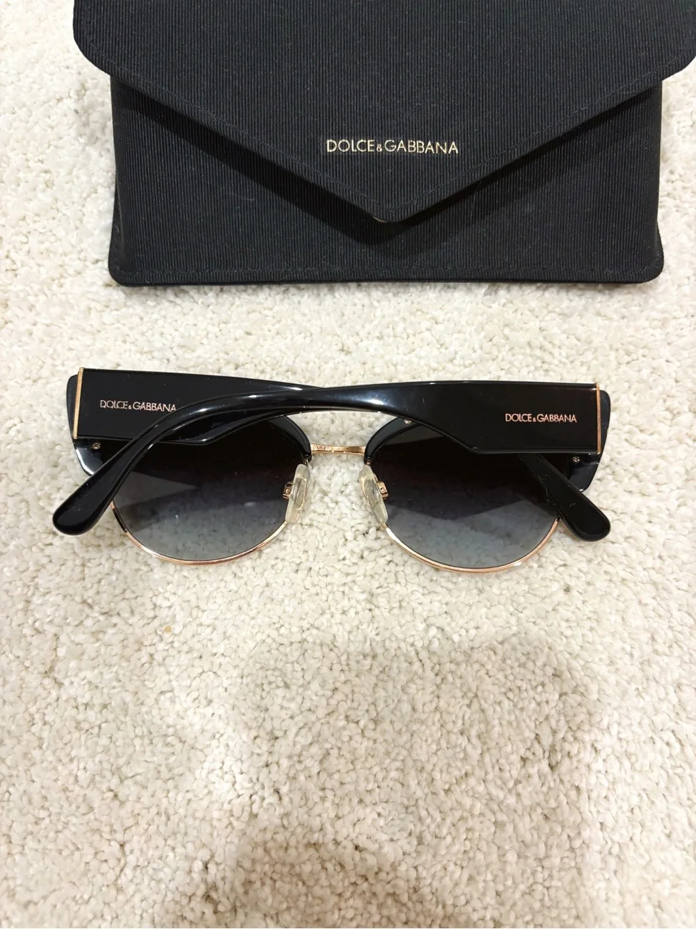 Dolce & Gabbana Black and Gold Women’s CatEye Sunglasses